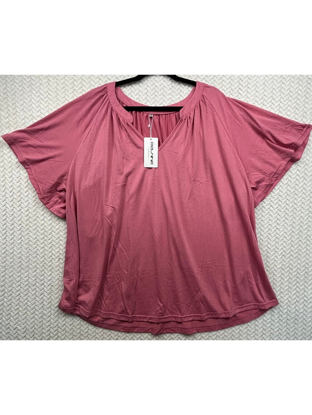 Polanne Plus Size Collection 4XL Pink Rayon Spandex Top